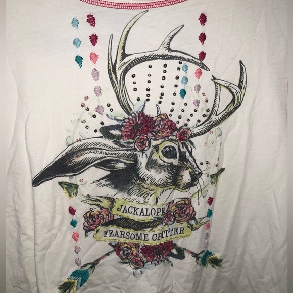 Double D Ranch Graphic Tee with Rabbit Design - Picture 3 of 10